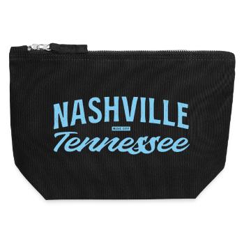 Nashville Script Blau - Canvas Reißverschluss-Täschchen (12 x 13 cm) - Schwarz - Vorne