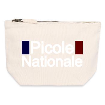 Picole nationale - Pochette zippée en toile 12 x 13 cm - blanc naturel - Devant