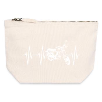 Simson S50 S51 Heartbeat Pulse ECG Mobylette DDR Ost - Pochette zippée en toile 12 x 13 cm - blanc naturel - Devant