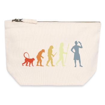Evolution Amateurs de crème glacée - Pochette zippée en toile 12 x 13 cm - blanc naturel - Devant