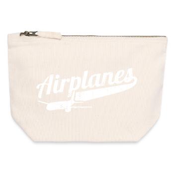 Flugzeuge - Canvas Reißverschluss-Täschchen (12 x 13 cm) - Naturweiß - Vorne