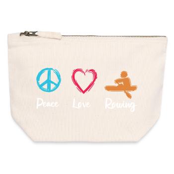 Peace, Love, Rowing - Canvas Zip Pouch 12 x 13 cm - nature - Front
