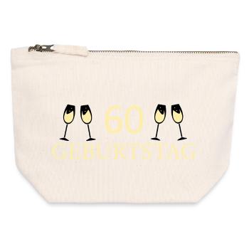 60th birthday 60 years - Canvas Zip Pouch 12 x 13 cm - nature - Front