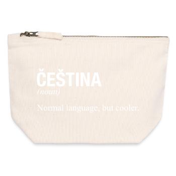 CESTINA Tschechisch Tschechien - Canvas Reißverschluss-Täschchen (12 x 13 cm) - Naturweiß - Vorne