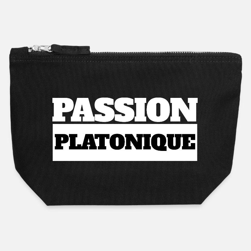 PLATONIC PASSION - Black Humor - Canvas Zip Pouch 12 x 13 cm - black
