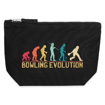 Bowlers Evolution Reise Poster - Canvas Reißverschluss-Täschchen (12 x 13 cm) - Schwarz - Vorne