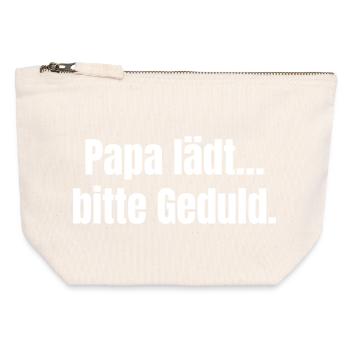 Papa lädt Geduld  - Canvas Reißverschluss-Täschchen (12 x 13 cm) - Naturweiß - Vorne