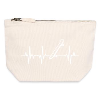 Skateboard EKG Herzlinie - Canvas Reißverschluss-Täschchen (12 x 13 cm) - Naturweiß - Vorne
