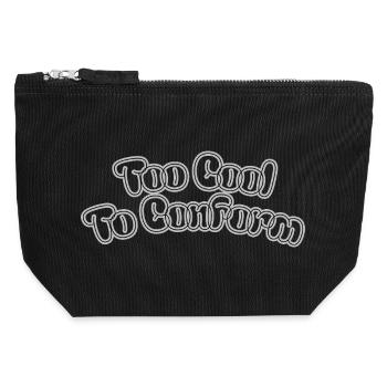Trop cool pour se conformer – Lettrage statement - Pochette zippée en toile 12 x 13 cm - noir - Devant