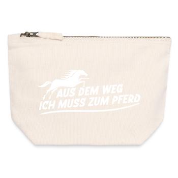 Out of the way, I have to go to the horse - Canvas Zip Pouch 12 x 13 cm - nature - Front