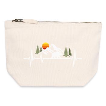 Bär Wald Berge Herzschlag Braunbär Wildnis Grizzly - Canvas Reißverschluss-Täschchen (12 x 13 cm) - Naturweiß - Vorne