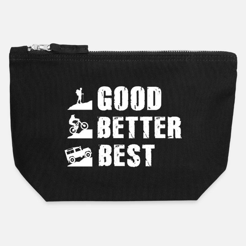 defender good better best - Canvas Zip Pouch 12 x 13 cm - black