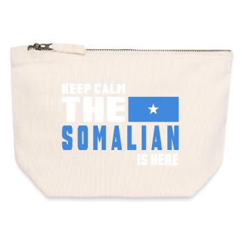 Keep Calm Somalia Flaggen Design - Canvas Reißverschluss-Täschchen (12 x 13 cm) - Naturweiß - Vorne