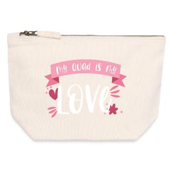 Mon quad est mon amour - Motorsport Gift - Pochette zippée en toile 12 x 13 cm - blanc naturel - Devant