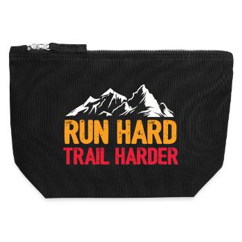 Lauf hart. Härter auf dem Trail. - Canvas Reißverschluss-Täschchen (12 x 13 cm) - Schwarz - Vorne