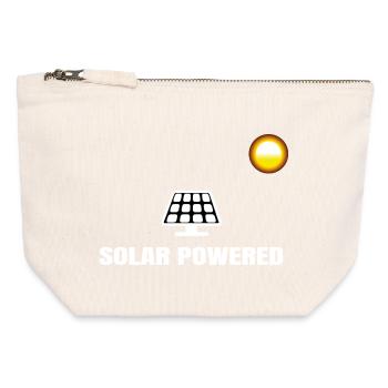 Énergie solaire - Pochette zippée en toile 12 x 13 cm - blanc naturel - Devant