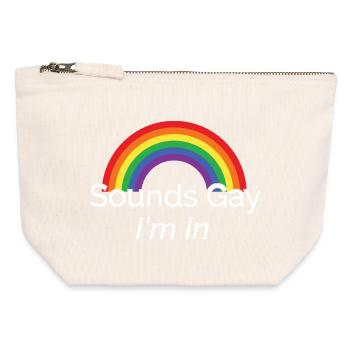 Lebendiges Regenbogen-Pride-Design - Canvas Reißverschluss-Täschchen (12 x 13 cm) - Naturweiß - Vorne