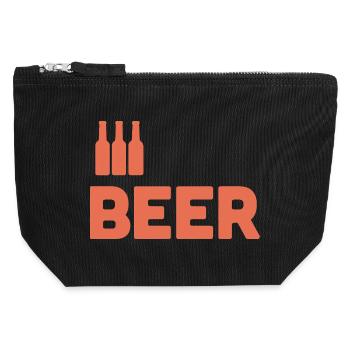 Bierliebhaber - Canvas Reißverschluss-Täschchen (12 x 13 cm) - Schwarz - Vorne