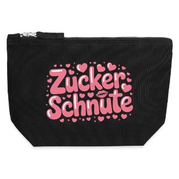 Museau sucré Dent sucrée Chocolat Sucre Museau - Pochette zippée en toile 12 x 13 cm - noir - Devant