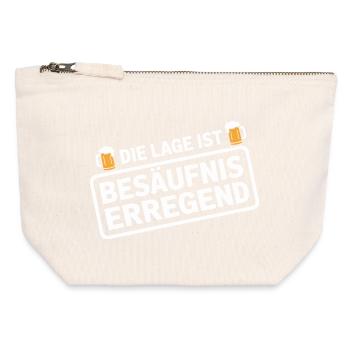 L’endroit est une bière de soirée alcoolisée - Pochette zippée en toile 12 x 13 cm - blanc naturel - Devant