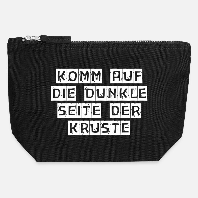 Komm auf die dunkle Seite der Kruste - Canvas Reißverschluss-Täschchen (12 x 13 cm) - Schwarz