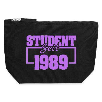 Étudiant 1989 - Pochette zippée en toile 12 x 13 cm - noir - Devant