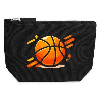 Dynamic Basketball Neon Orange - Canvas Zip Pouch 12 x 13 cm - black - Front