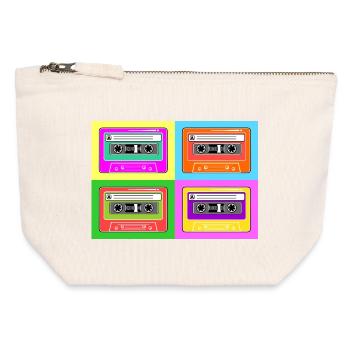 Cassette pop art tape - Canvas Zip Pouch 12 x 13 cm - nature - Front