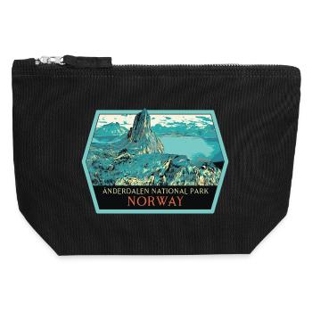 Anderdalen Landscape Badge: Norwegian Nature - Canvas Zip Pouch 12 x 13 cm - black - Front