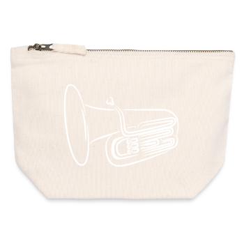 Tuba Sketch - Canvas Zip Pouch 12 x 13 cm - nature - Front