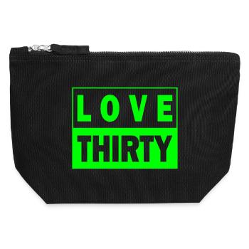 Love thirty Tennis Birthday 30er Geburtstag Design - Canvas Reißverschluss-Täschchen (12 x 13 cm) - Schwarz - Vorne