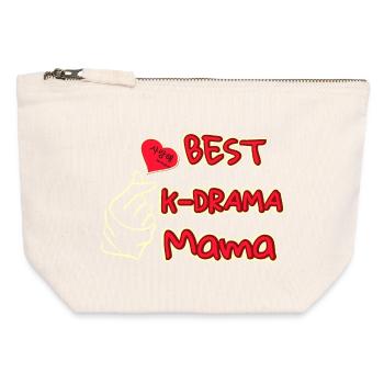Meilleure maman best kdrama mama - Pochette zippée en toile 12 x 13 cm - blanc naturel - Devant