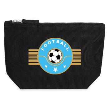Football - Canvas Zip Pouch 12 x 13 cm - black - Front