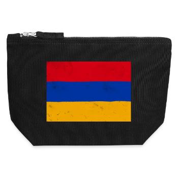 Flagge Armeniens – Symbol der Identität und des Nationalstolzes - Canvas Reißverschluss-Täschchen (12 x 13 cm) - Schwarz - Vorne