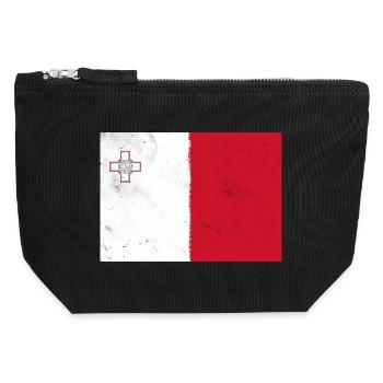 Flagge von Malta - Canvas Reißverschluss-Täschchen (12 x 13 cm) - Schwarz - Vorne