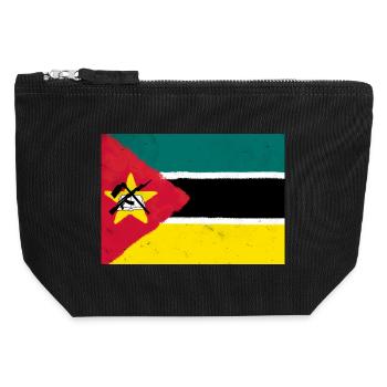 Flagge von Mosambik - Canvas Reißverschluss-Täschchen (12 x 13 cm) - Schwarz - Vorne
