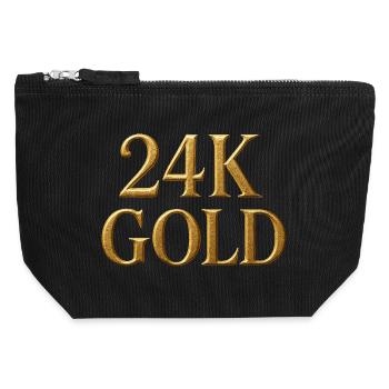 Abstract Gold Patterns for Fashion - Canvas Zip Pouch 12 x 13 cm - black - Front