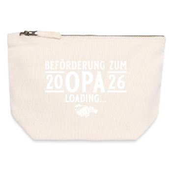 Opa 2026 loading - Werdender Großvater - Canvas Reißverschluss-Täschchen (12 x 13 cm) - Naturweiß - Vorne