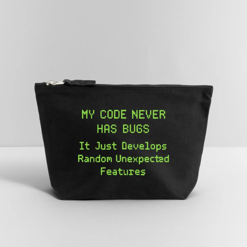 My code never has bugs, it just develops randomly Canvas Zip Pouch 12 x 13 cm