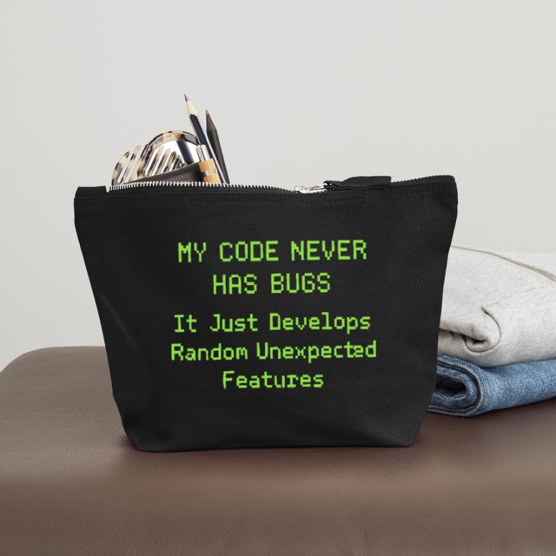 My code never has bugs, it just develops randomly Canvas Zip Pouch 12 x 13 cm