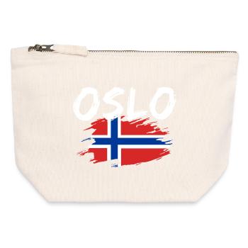 Oslo Norwegen - Canvas Reißverschluss-Täschchen (12 x 13 cm) - Naturweiß - Vorne