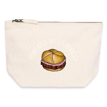 Powered by Leberkas – Leberkäse Spruch - Canvas Reißverschluss-Täschchen (12 x 13 cm) - Naturweiß - Vorne