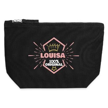 Louisa - Pochette zippée en toile 12 x 13 cm - noir - Devant
