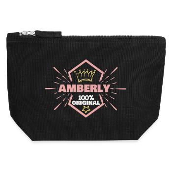 Amberly as a given name - Canvas Zip Pouch 12 x 13 cm - black - Front