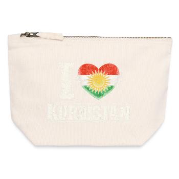 J’aime le Kurdistan, les Kurdes, les Kurdes - Pochette zippée en toile 12 x 13 cm - blanc naturel - Devant