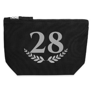 28 - Canvas Zip Pouch 12 x 13 cm - black - Front