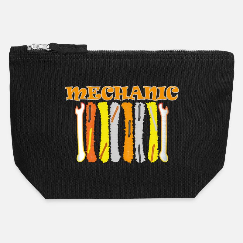 Mechanic Werkzeug Design - Canvas Reißverschluss-Täschchen (12 x 13 cm) - Schwarz