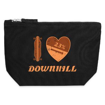 Downhill Skater - Canvas Reißverschluss-Täschchen (12 x 13 cm) - Schwarz - Vorne