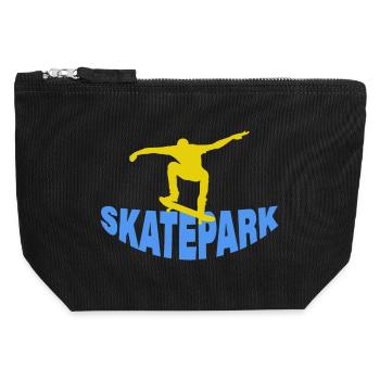 SKATEPARK - Pochette zippée en toile 12 x 13 cm - noir - Devant