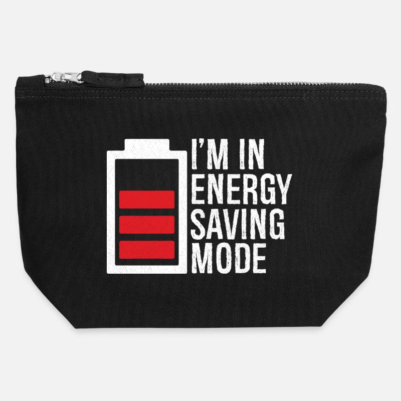 I'm in energy saving mode - Pochette zippée en toile 12 x 13 cm - noir